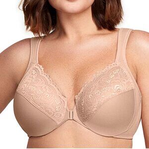 Glamorise Elegance Wonderwire Front Close Bra 36D NEW Women Underwire qx891